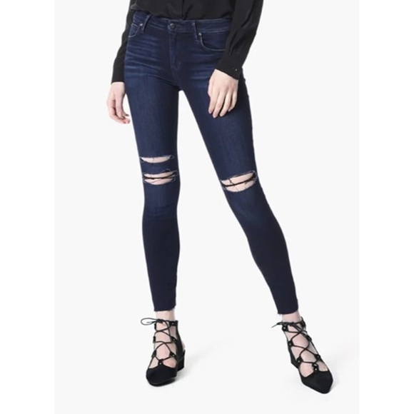 Joe's Jeans Rydell Distressed Blowout Kneed The Icon Mid Rise Skinny Ankle Jeans - Picture 1 of 12